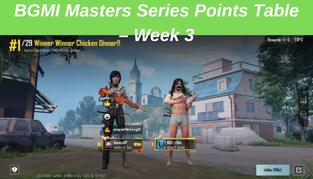 BGMI Masters Series Points Table – Week 3